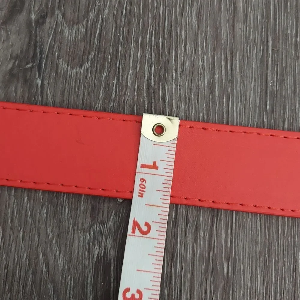 Red Faux Leather Belt 56